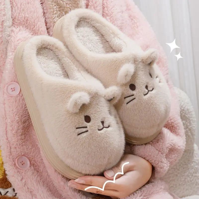 Cozy Cat Plush Winter Slippers